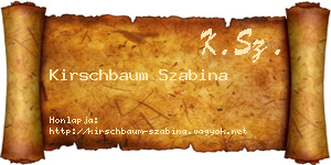 Kirschbaum Szabina névjegykártya